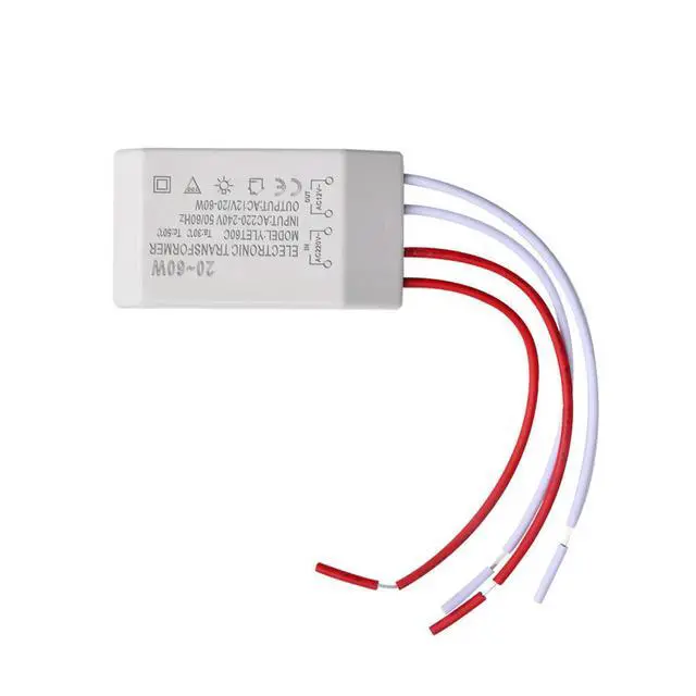 Alt view image 4 of 6 - 20-60W 220V To AC12V halogen lamp Light Electronic Transformer Adapter Electronic Transformers For Lighting Fixtures