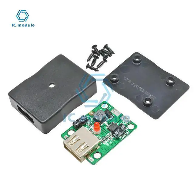 Alt view image 6 of 6 - 5V/2A Step Down Buck Converter Module DC 6 -20V USB Voltage Regulator with Junction Box for DIY Solar Panel Charger