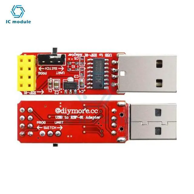 Alt view image 5 of 6 - CH340C USB To ESP8266 Serial ESP-01 ESP-01S ESP01 ESP01S Developent Board Module for Programmer Adapter