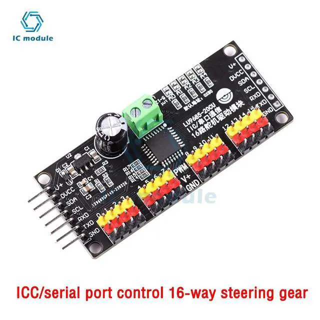 Alt view image 4 of 6 - LU9685 16 Channel PWM Servo Driver Board IIC Interface LU9685 Module Controller for Ar-duino Robot or Ra-spberry pi