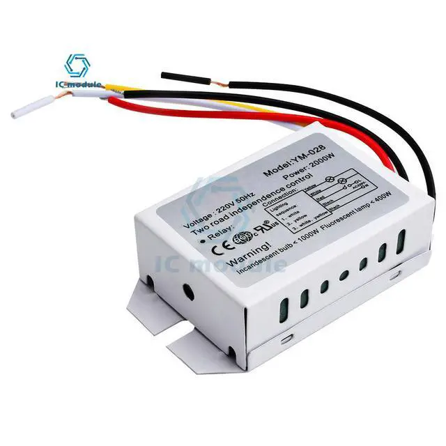 Alt view image 5 of 6 - 220V 2 Ways 3 Ways Digital Subsection Switch 1000W 1500W for Ceiling Light Independence Control Section Switch Piecewise Switch