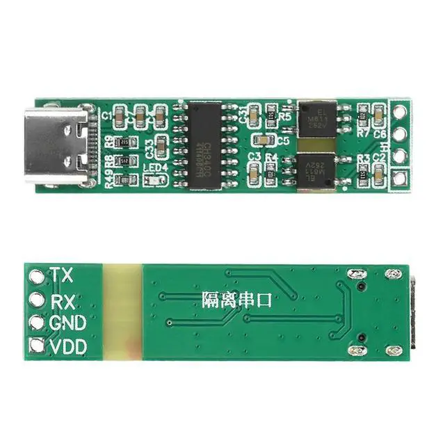 Alt view image 4 of 6 - USB To TTL Serial Port Optoelectronic Isolation Module Type C H340 High-Speed Isolation UART Serial Port Isolation Module