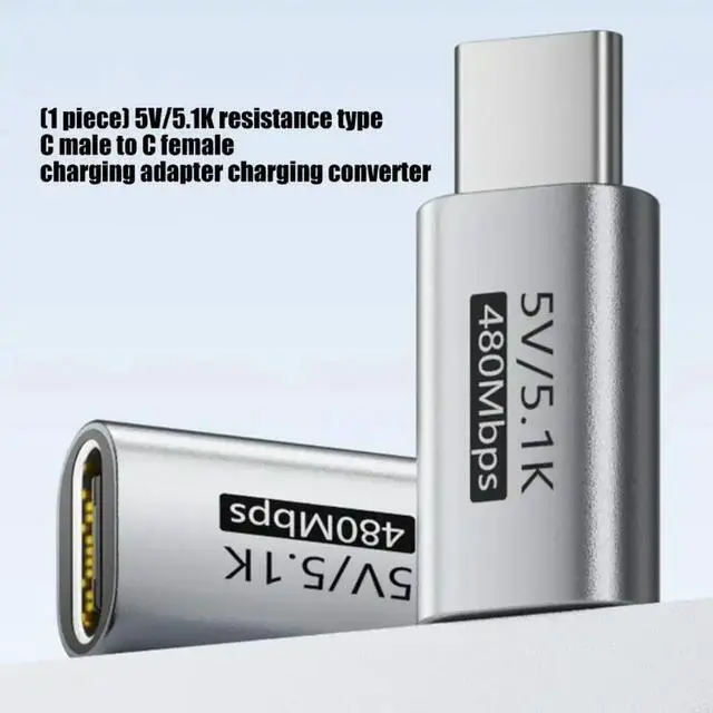 Main image of 5V USB C Male To Female Charging Adapters 5.1K Resistors For Small Power Devices