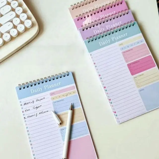 Alt view image 2 of 6 - Daily Journal Twin Coil Binding Journal 30 Sheets Lined for Task Plan Management