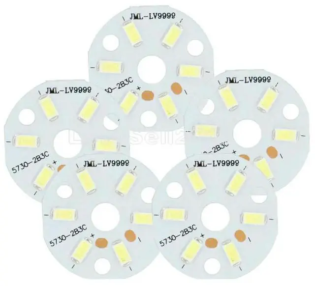 Alt view image 2 of 6 - 5Pcs 3W LED Board 5730 White LED Emitting Diode SMD Highlight Lamp Panel
