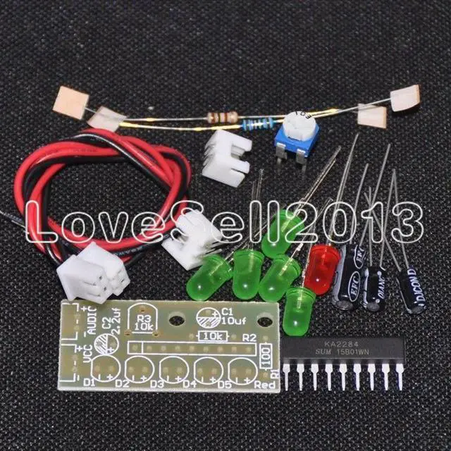 Main image of 1Set Elektronika KA2284 DIY Kits Audio Level Indicator Suite Trousse Electronic Parts 5mm RED Green LED Level Indicating 3.5-12V