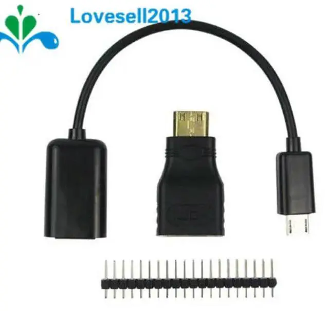 Main image of 3 in 1 Raspberry Pi Zero Adapter Kit Mini HDMI to HDMI Adapter + Micro USB to USB Cable+ GPIO Header for Raspberry Pi Zero W 1.3