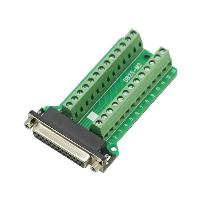 Alt view image 4 of 6 - DB25 Female 25Pin Plug Breakout PCB Board Terminals D-SUB Connector For Module Board