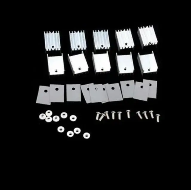 Alt view image 2 of 2 - 10PCS TO-220 Silver Heatsink Heat Sink for Voltage Regulator or MOSFET