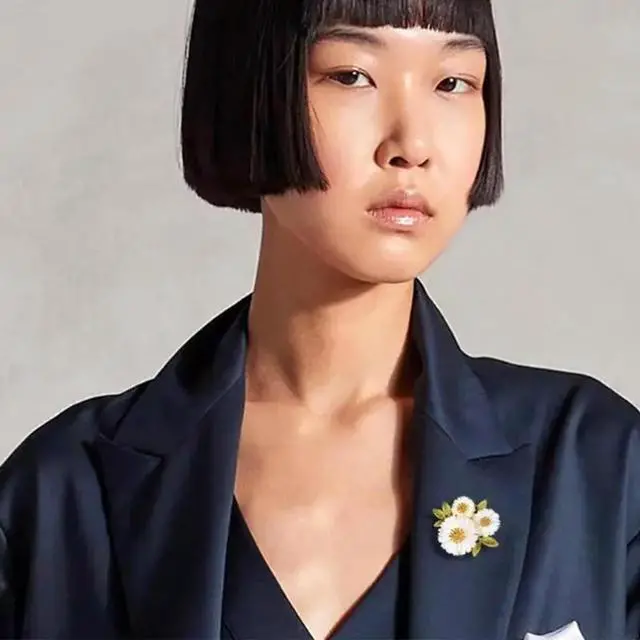 Alt view image 3 of 6 - Womens Fashionable Floral Lapel Pin Spring Flower Brooch Fashion Accessory
