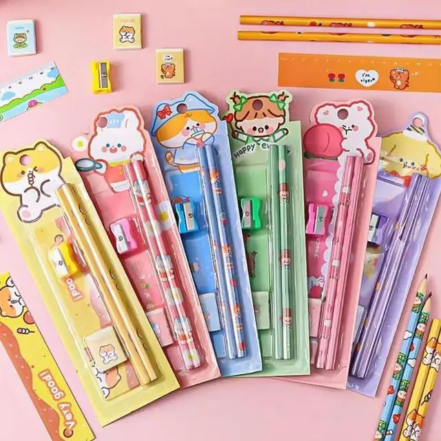 Main image of Childrens Cartoon Design Pencils Non Break Materials With Eraser Sharpener