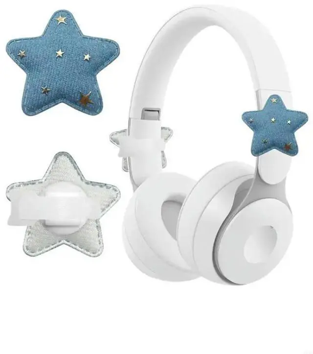 Main image of Stylish Blue Checkered Star Pattern Headsets Accessory Universal For Headphones