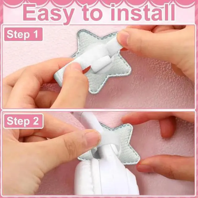 Alt view image 2 of 6 - Stylish Blue Checkered Star Pattern Headsets Accessory Universal For Headphones