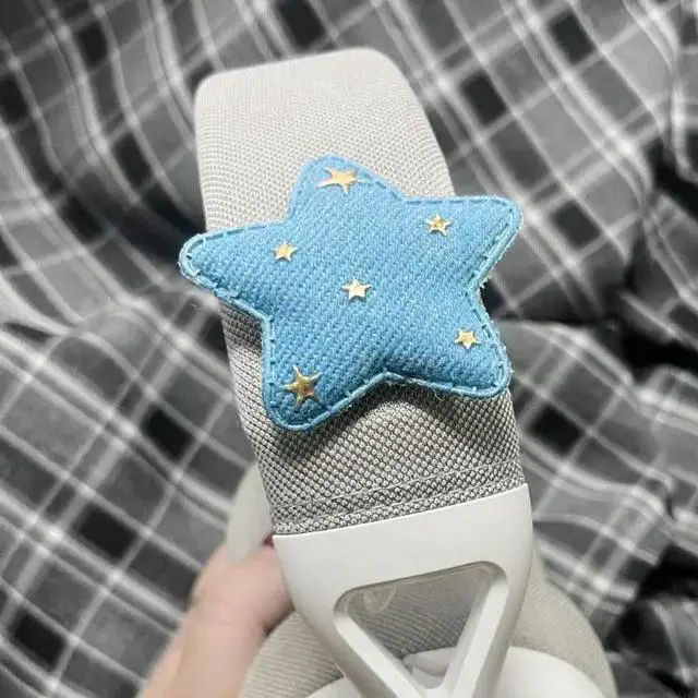 Alt view image 3 of 6 - Stylish Blue Checkered Star Pattern Headsets Accessory Universal For Headphones