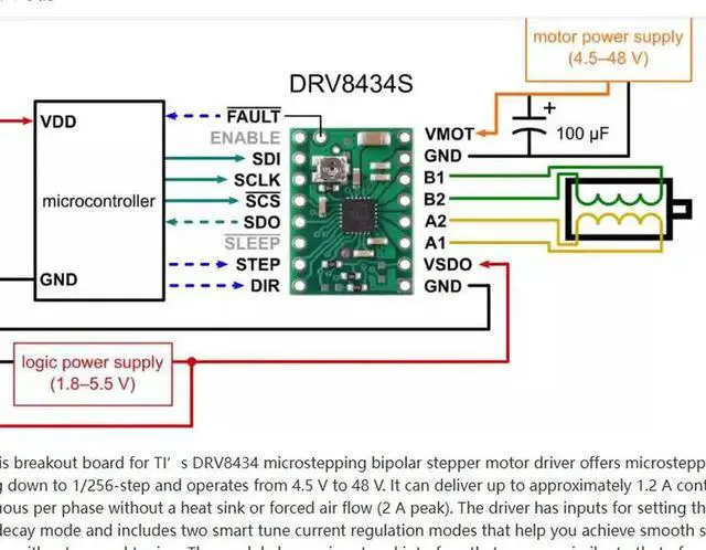 Alt view image 2 of 3 - 3762 DRV8434 Stepper Motor Driver Carrier Module