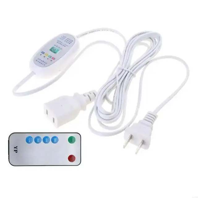 Alt view image 3 of 3 - US 2pin 2.5m 110V 220V 60W Remote Switch 2-12 Hour Timing Extension Cable for Ceiling Fan LED Light Lamp