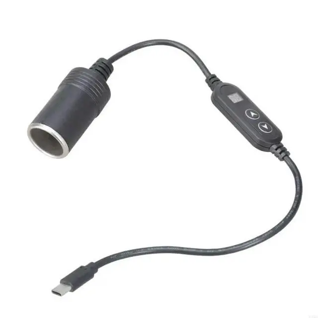 Alt view image 2 of 3 - Voltages Regulator Cable USB C to Car Cigarettes Socket for Home Outdoor Use