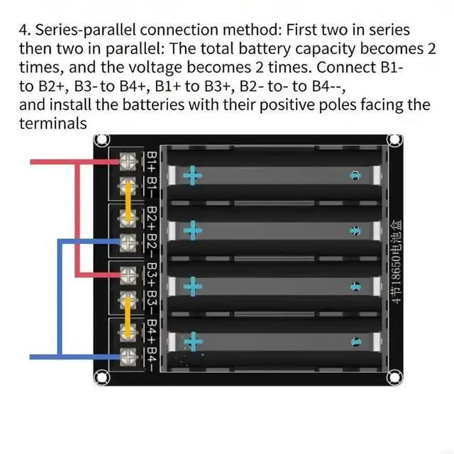 Alt view image 3 of 3 - 4-Cell Holder DIY No Weld Design Series Parallel Configuration