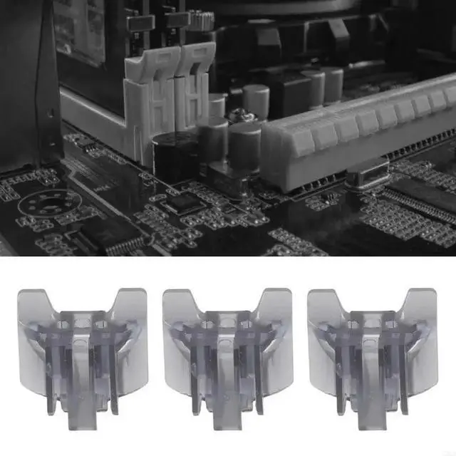 Alt view image 3 of 3 - 3Pcs Motherboards Slot Clips High Strength Plastic for Prevents Graphics Card Shifting Simple Installation Process
