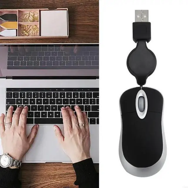 Alt view image 2 of 6 - Retractable USB Cord Mouses Girl Creative Computer Peripherals Notebook