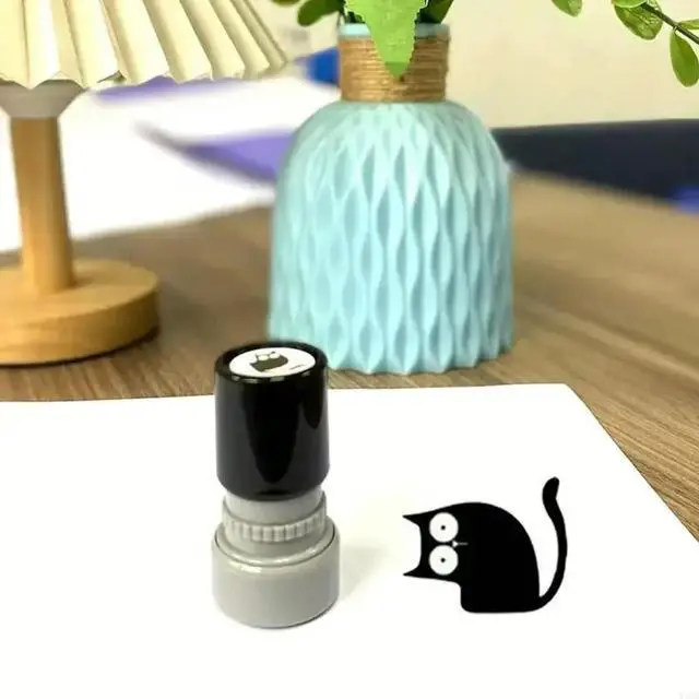Alt view image 2 of 6 - 4Pcs Cartoon Kitten Plastic Stamp with Inks for Notebook Journal Card Making