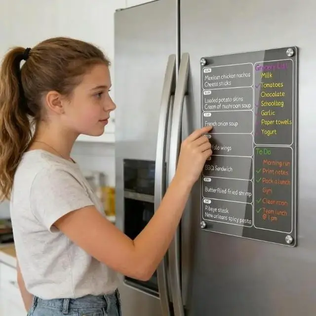 Main image of Dry Erases Board for Refrigerator with Reusing To Do List Weekly Meal Planner