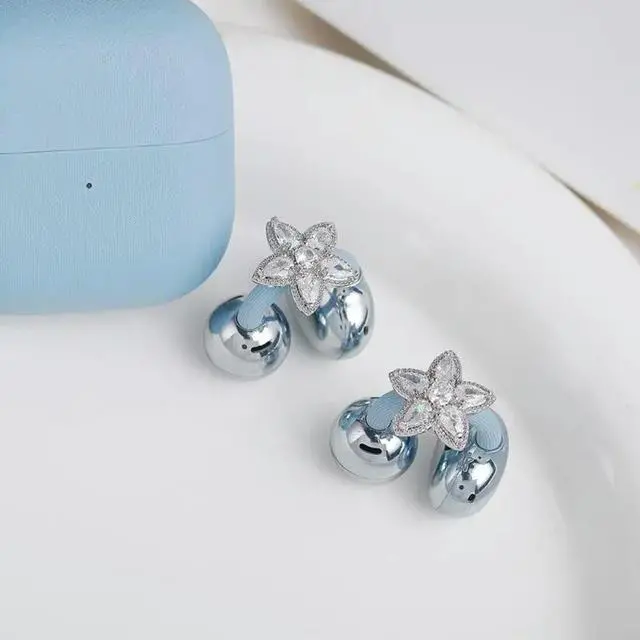Alt view image 3 of 6 - 2025 2PCS Alloy Earphone Jewelry Ear Clip Charm For Freeclip 1/2 Featuring Crystal Zircon Stones Trendy Fashion Accessory