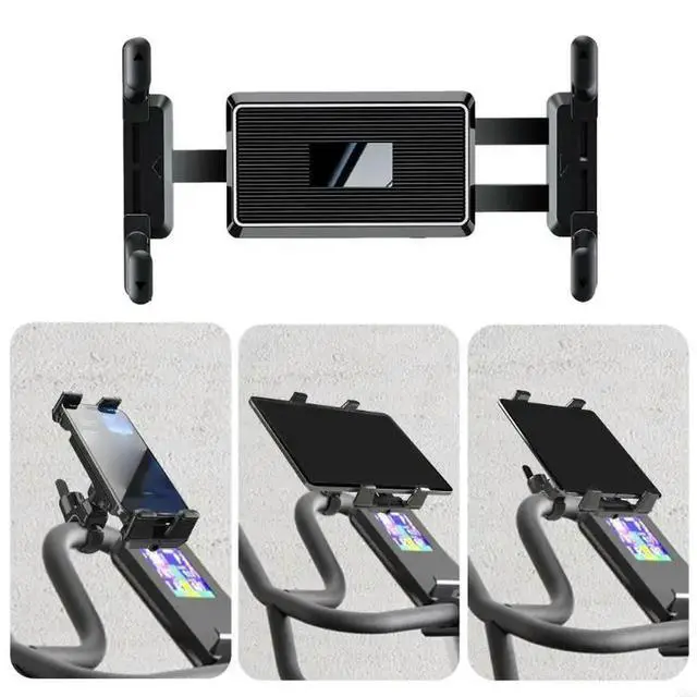 Alt view image 3 of 6 - Gym Friendly Tablet Bracket Rack Stand For Bike, Treadmills, Fitness Equipment, Indoor Cycling, Adjustable Viewing