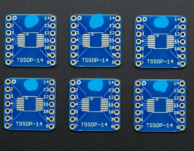 Main image of 1210 SMT Breakout PCB for SOIC-14 or TSSOP-14 - 6 Pack!