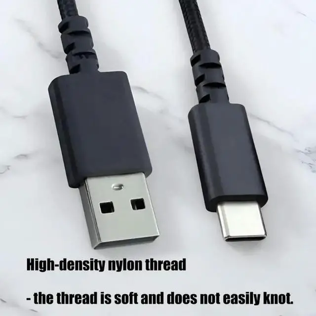 Alt view image 3 of 6 - USB Type C Charging Cable for Keyboard and Mouse Heavy Duty PVC 2Meter