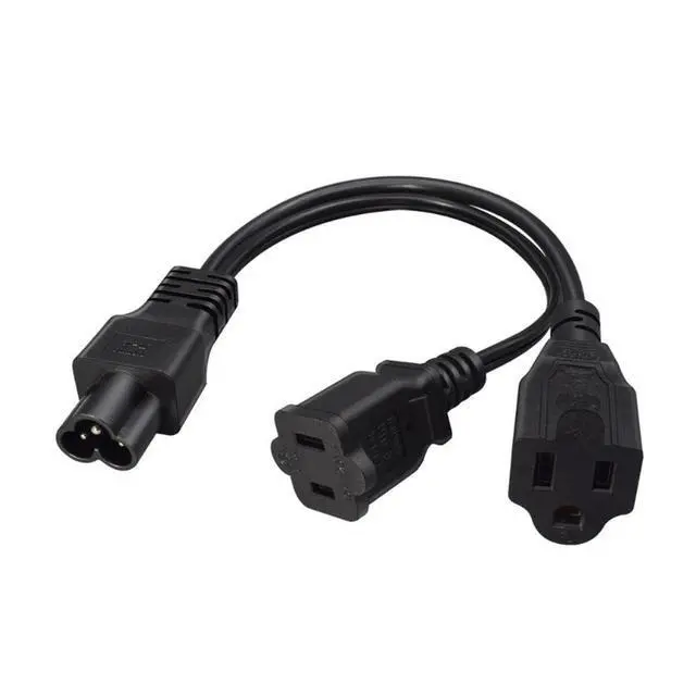 Alt view image 4 of 6 - 2025 Y Shaped Power Splitter Connector Cord IEC320 Male To NEMA 1 15R And 5 15R Female 30cm