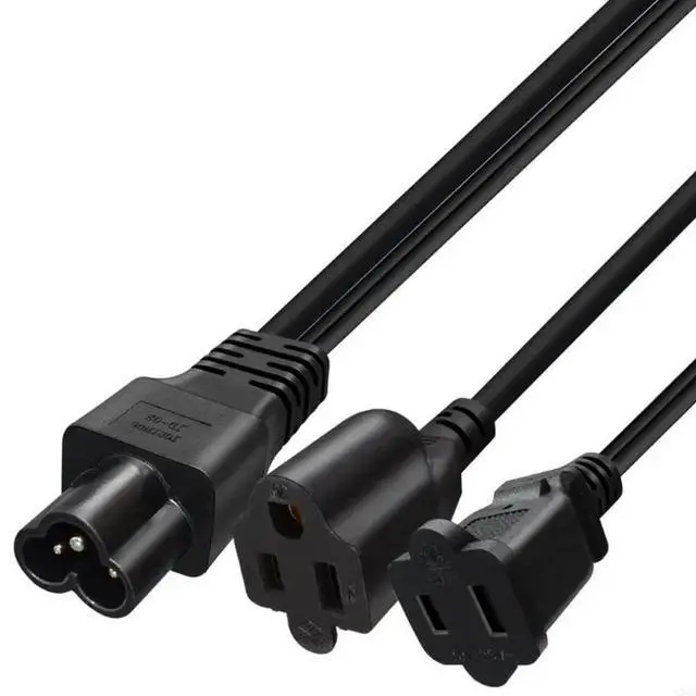 Alt view image 5 of 6 - 2025 Y Shaped Power Splitter Connector Cord IEC320 Male To NEMA 1 15R And 5 15R Female 30cm