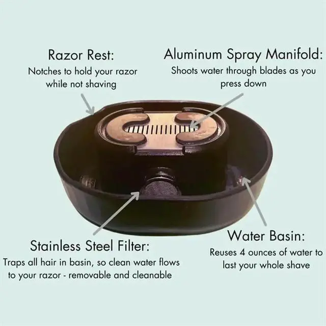 Alt view image 4 of 6 - For Most Head Razors Razor Rinser Cleaner Efficiently Save Water Shaving Razor Rinser No Batteries Shaver Rack