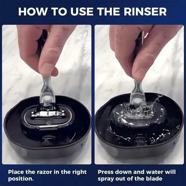 Alt view image 5 of 6 - For Most Head Razors Razor Rinser Cleaner Efficiently Save Water Shaving Razor Rinser No Batteries Shaver Rack