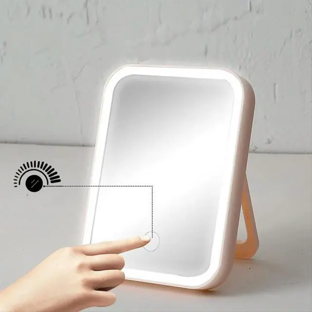 Alt view image 5 of 6 - Rechargeable Travel Makeup Mirror Lighted Beauty Mirror, 3 Color LED Lighting, Dimmable Touch Screen