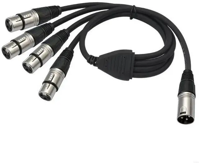 Main image of 2025 3Pin XLR Connectors Cable 1 Male 4 Female l Construction Professional Sound Equipment Wide Device Compatibility