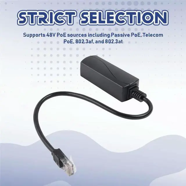 Main image of 2.5G PoE 48V to 24V PoE Converter RJ45 Port Output 24V/1A 24W Max for Power Passive 24V Board Devices 100Mbps