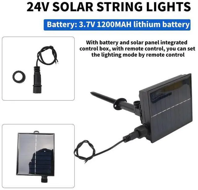 Main image of Solar Box Kit Pack Powered Lithium Panel Light with Remote Control for Led String Strip Lamp 24V DIY