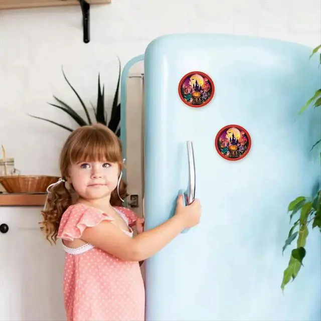 Alt view image 3 of 6 - Refrigerator Magnets Vintage Halloween Garage Magnet Decal Festive Memorial Sticker for Planners Kitchen Festival Home B