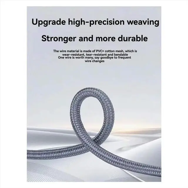 Alt view image 4 of 6 - Type-C/USB3.0 2-in-1 to RJ45 Gigabit Ethernet Cable Laptop Gigabit Braided Rope Network Interface Cable