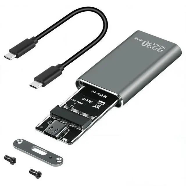 Alt view image 5 of 6 - M.2 NVMe SSD Enclosure - Aluminum Type C 3.2 Gen2 10Gbps SSD Case M.2 NVMe External Case for 2230 SSD
