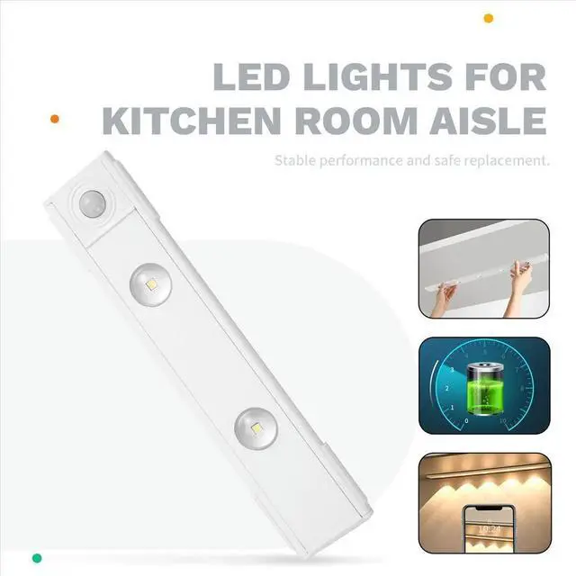 Alt view image 5 of 6 - Cat Eye Cabinet Lights Human Body Induction Lamp 3 Colors Adjust Brightness LED Lights Decorate for Kitchen Room Aisle,E