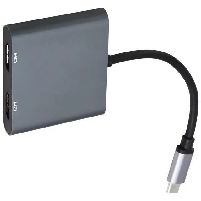 Alt view image 2 of 6 - For Thunderbolt 3 Docking Station Type-C to Dual 4K UHD Display Converter Mirror&Extend Mode MST Hub for Surface Pro7