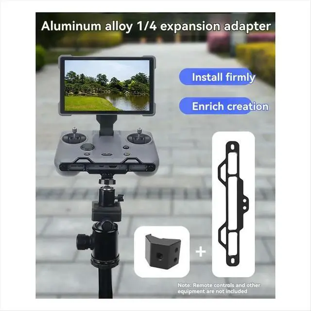 Alt view image 3 of 6 - Aluminum Alloy Hook with 1/4 Screw Adapter for Mavic 4 Pro Remote Control Extension Base for RC PRO 2 Transmitter