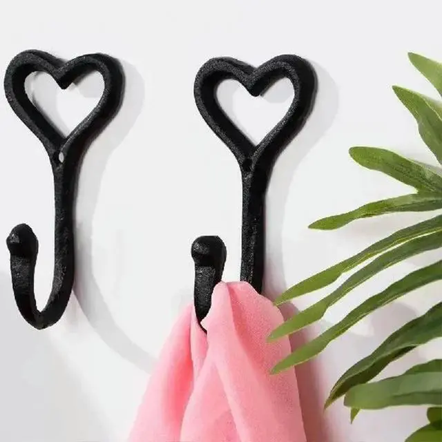 Alt view image 2 of 6 - Iron Heart-Shaped Hook Set - Modern Minimalist Decorative Hook, for Hanging