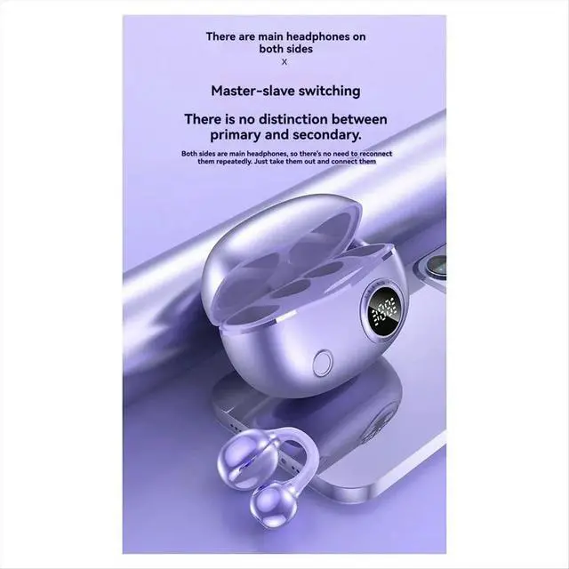 Alt view image 3 of 6 - Clip-on Earbuds,Open Ear Earbuds Bluetooth 5.4, Open Ear Headphones ,Waterproof,for Sports Travel