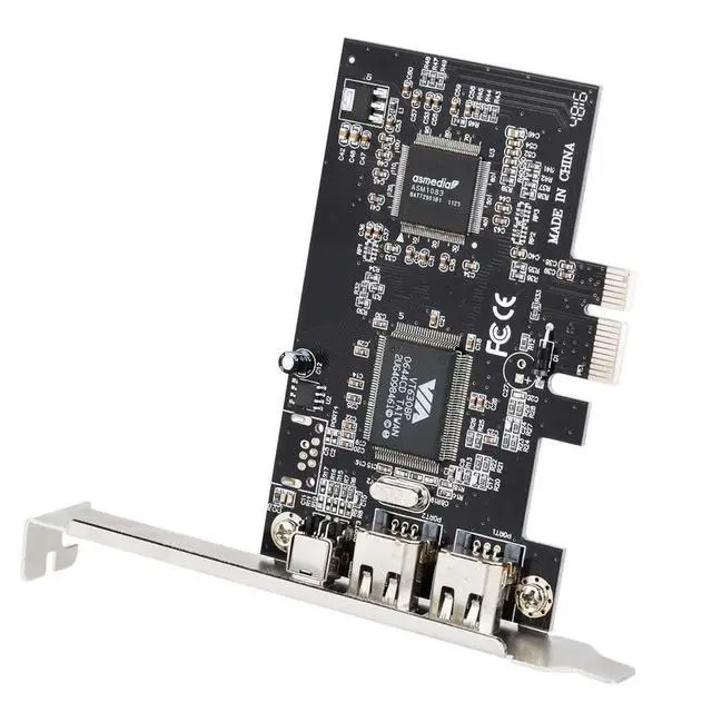 Alt view image 3 of 6 - PCI-E 3 Ports 1394a 1394b Firewire Expansion Card 2 X 6 Pin + 1 X 4 Pin for Desktop PC Data Transfer Rates 800 400 200 100Mbps