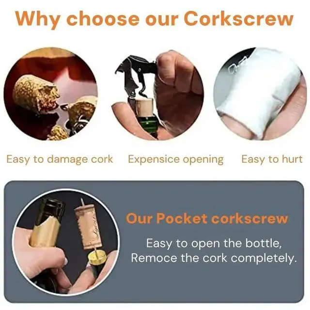 Alt view image 4 of 6 - Shape Wine Opener, Air Pressure Corkscrew with Wine Stopper Type Cork Ejector for Red White Wine Bottle