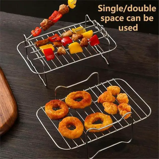 Alt view image 4 of 6 - Hot Air Fryer Accessories Air Fryer Rack Airfryer Accessories for Ninja Double Chamber Airfryer
