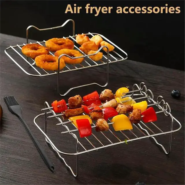 Alt view image 6 of 6 - Hot Air Fryer Accessories Air Fryer Rack Airfryer Accessories for Ninja Double Chamber Airfryer
